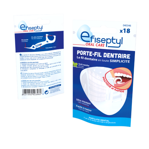 Porte-fil dentaire 3-en-1 Efiseptyl x18