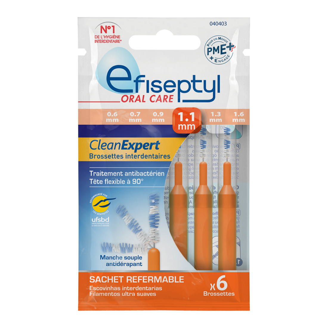 Brossette interdentaire 1,1mm Efiseptyl clean expert