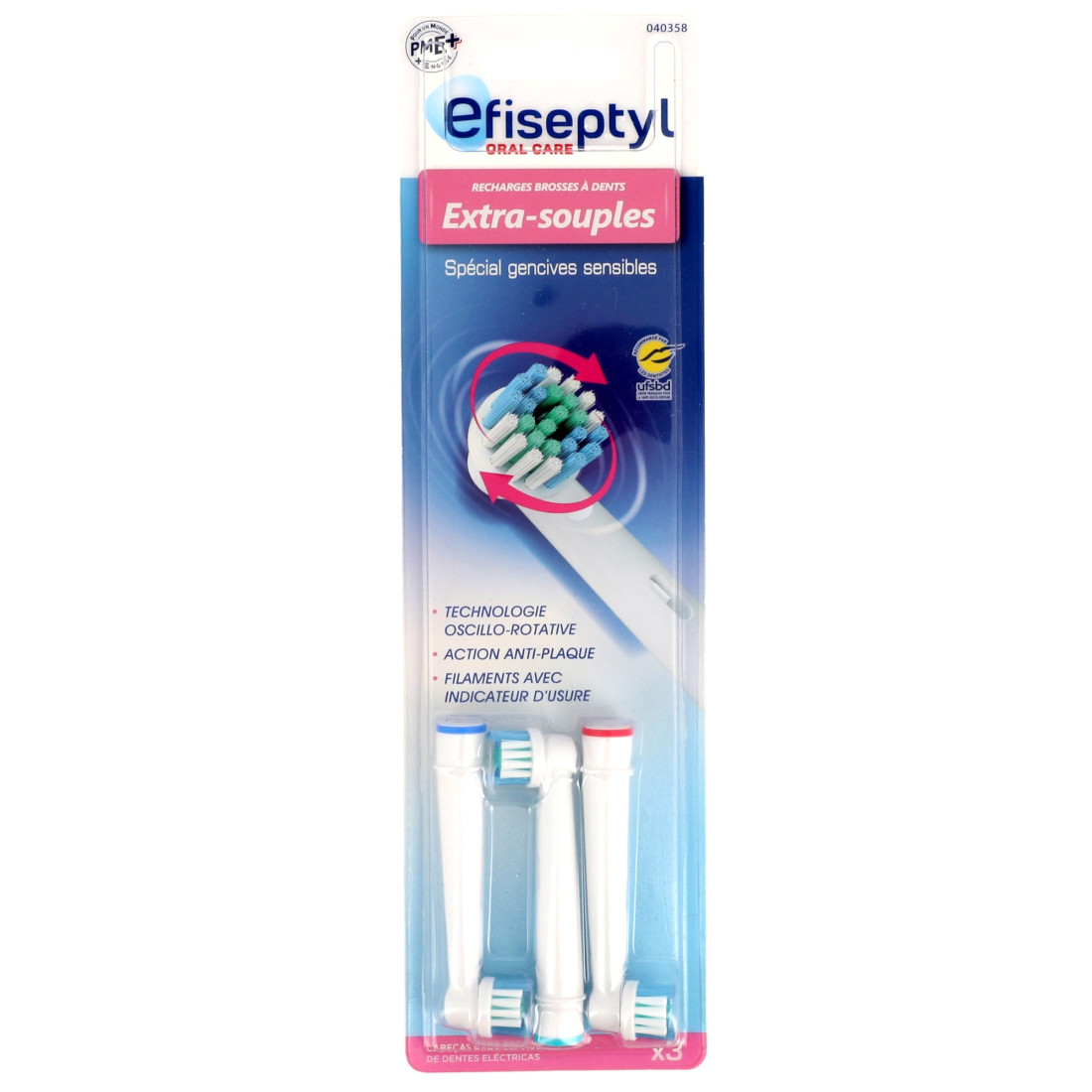 Recharges brosse à dents électrique Efiseptyl face