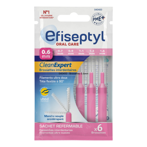 Brossette interdentaire CleanExpert 0,6mm sachet refermable