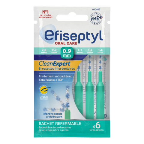 Brossette interdentaire Clean Expert Efiseptyl 0,9mm face